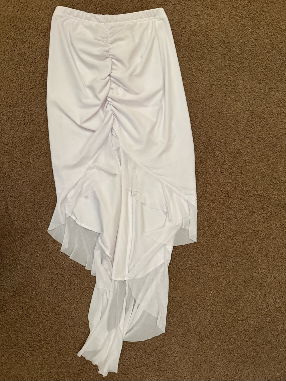 Amazon White High-Low Ruffle Wrap Skirt - Picture 7 of 9
